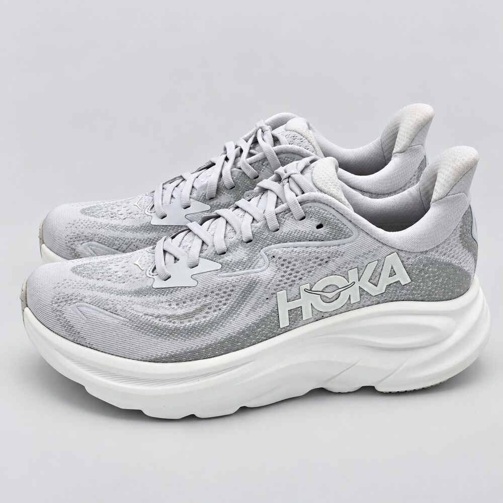 HOKA Clifton 10 Women's 9B Cosmic Grey Stardust Cushioned Running Shoes - Picture 2 of 7